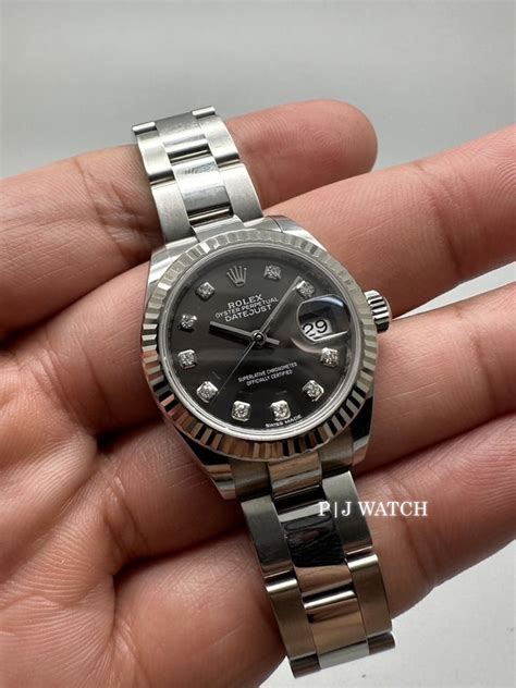 rolex ldy datejust black fce|lady datejust 28mm.